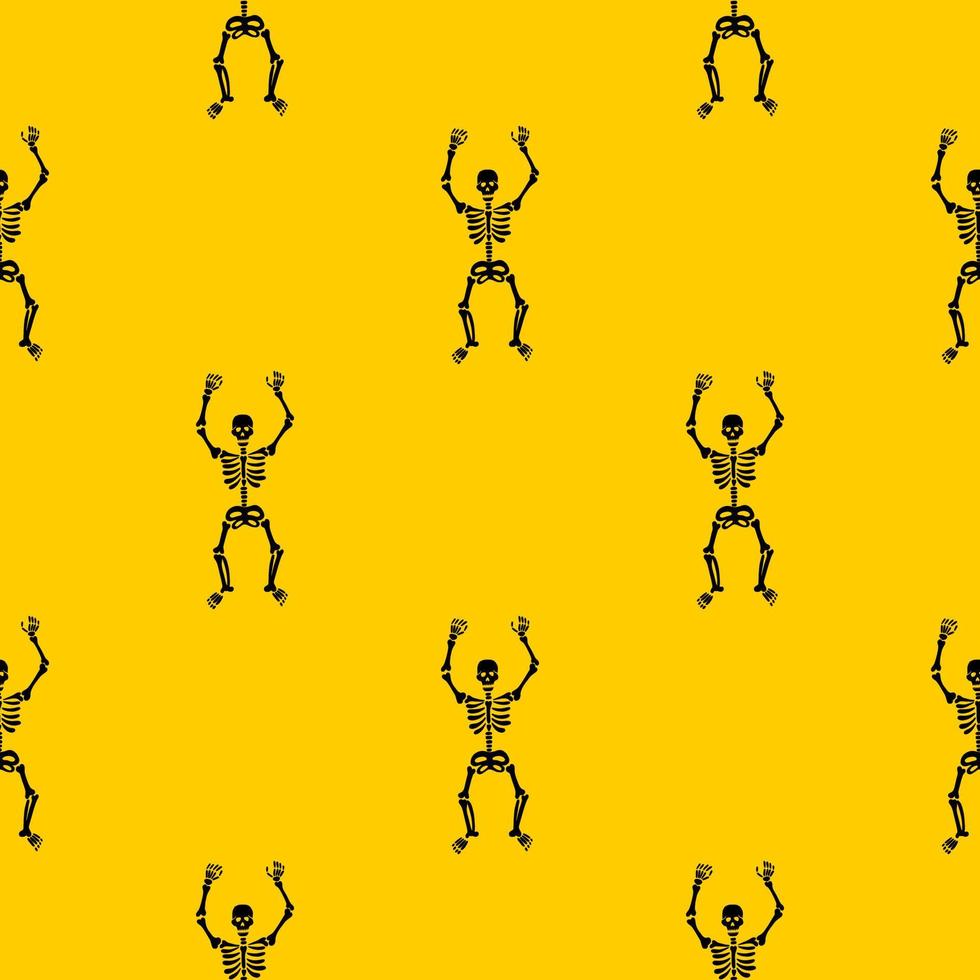 Seamless pattern with black skeletons. vector