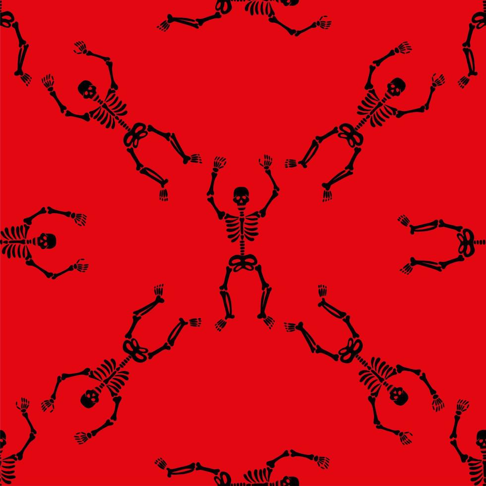Skeletons seamless pattern vector