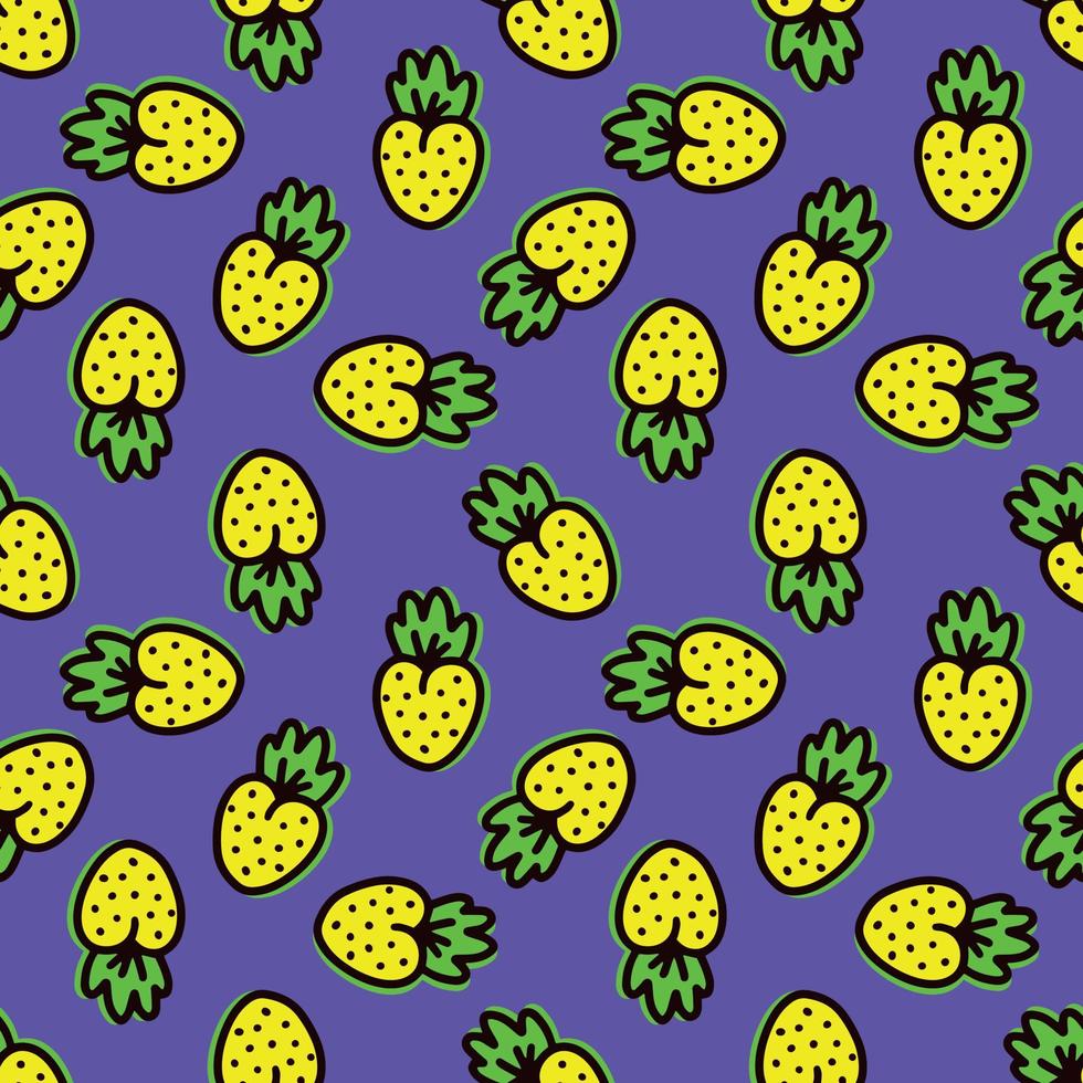 Seamless pattern with bright yellow berries. Vector illustration
