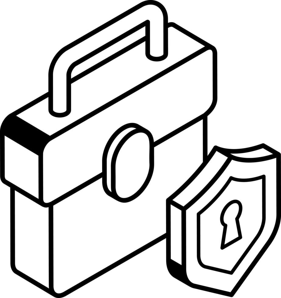 A handy line isometric icon of portfolio protection vector