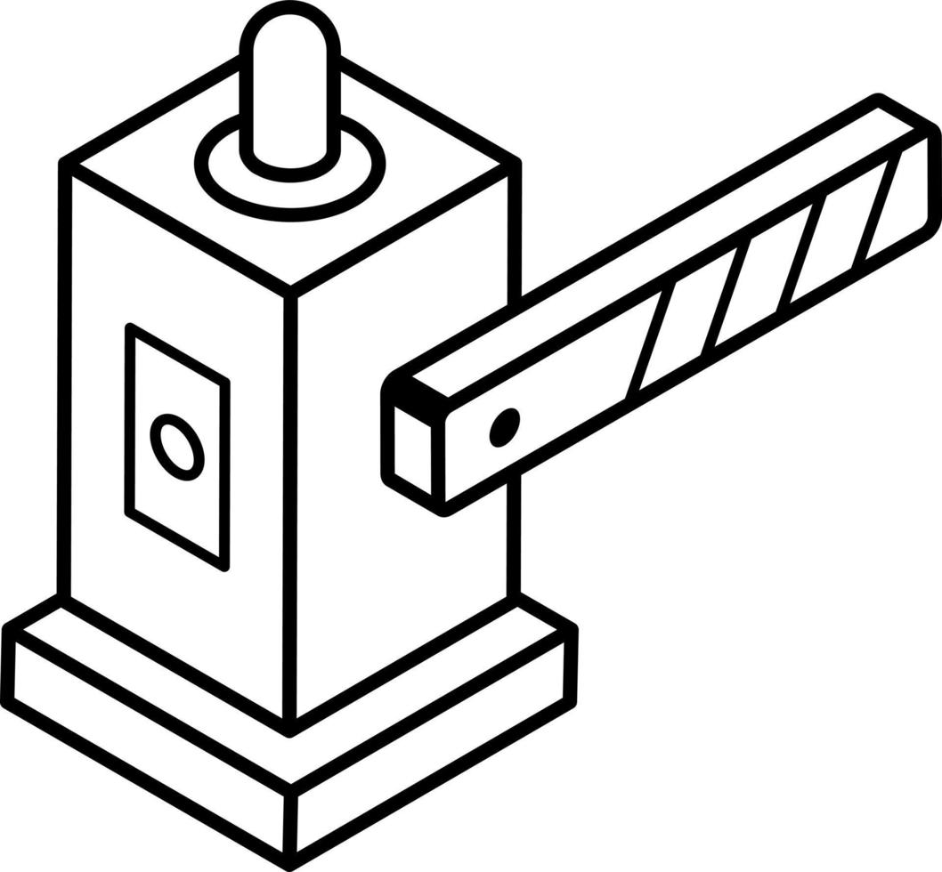 Toll plaza outline icon in isometric style vector