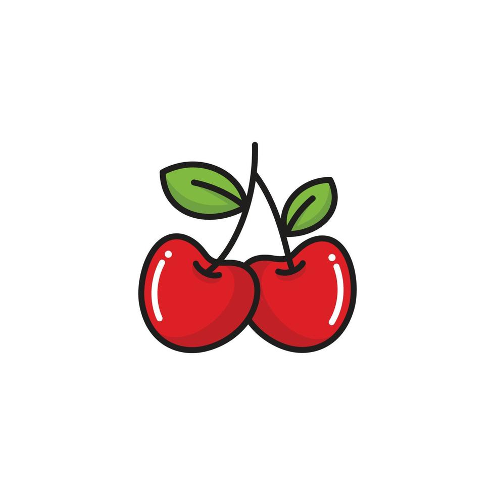 Cherry fruit logo design vector