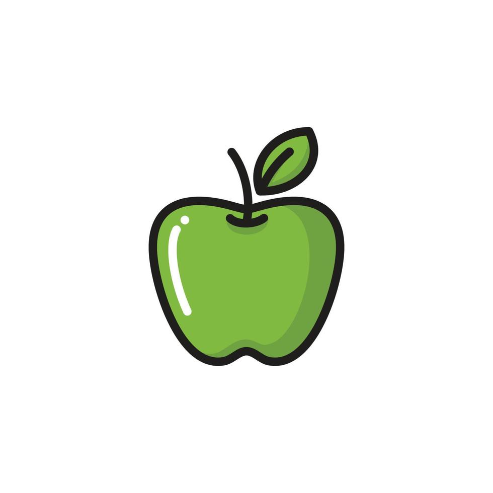 ilustración de vector de icono de fruta de manzana