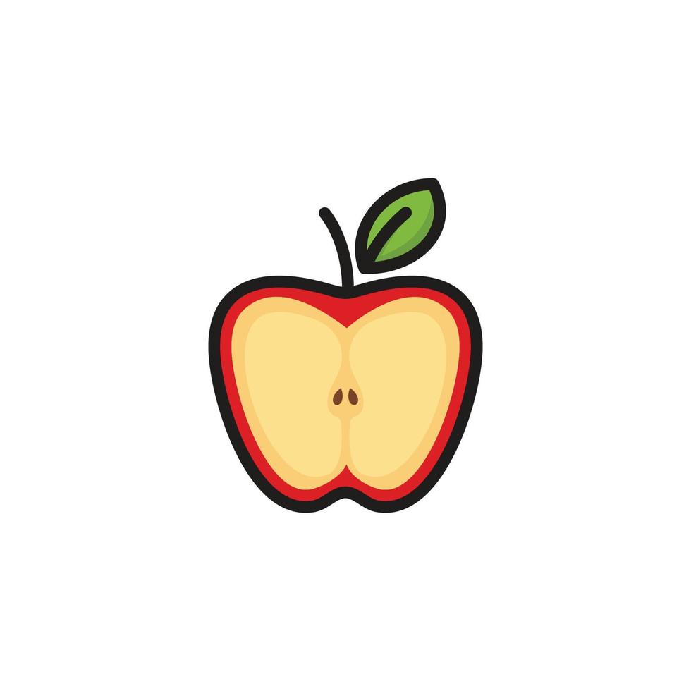 ilustración de vector de icono de fruta de manzana