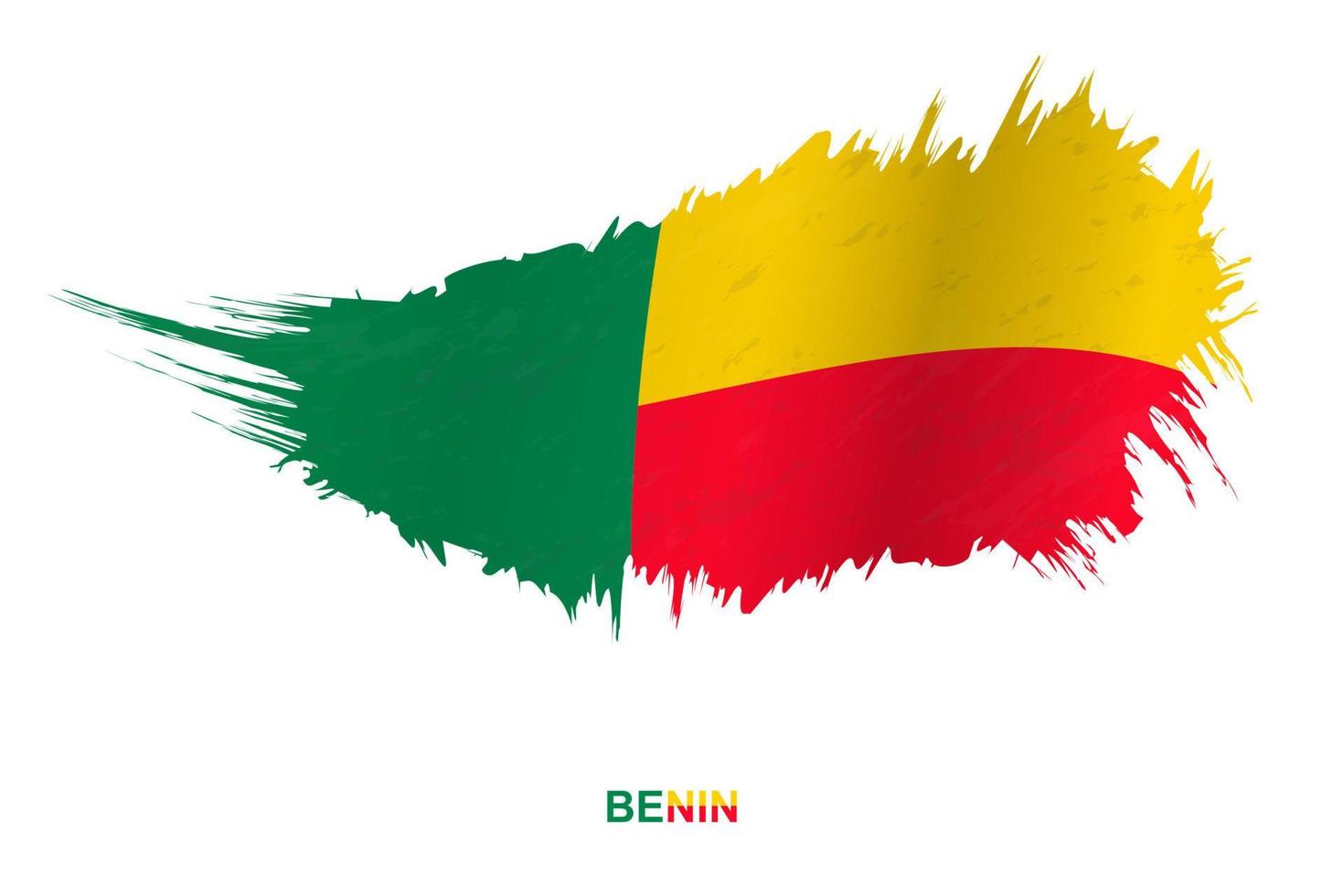 Flag of Benin in grunge style with waving effect. vector