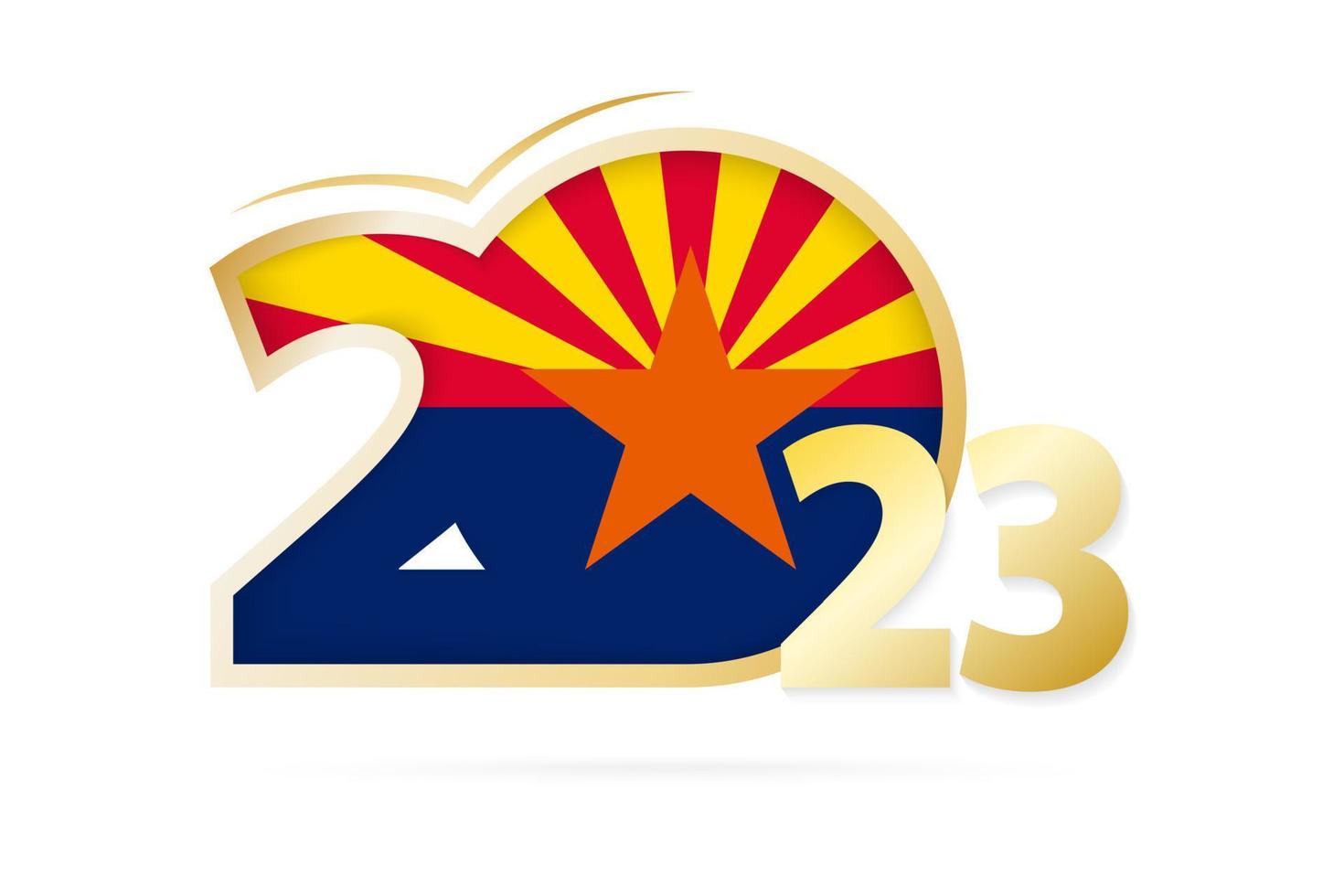 Year 2023 with Arizona Flag pattern. vector