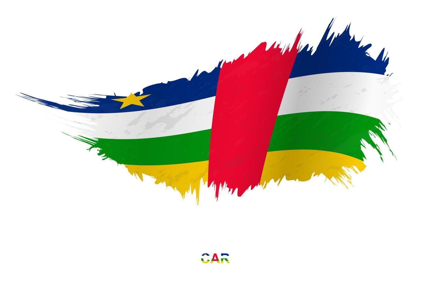 Flag of Central African Republic in grunge style with waving effect. vector