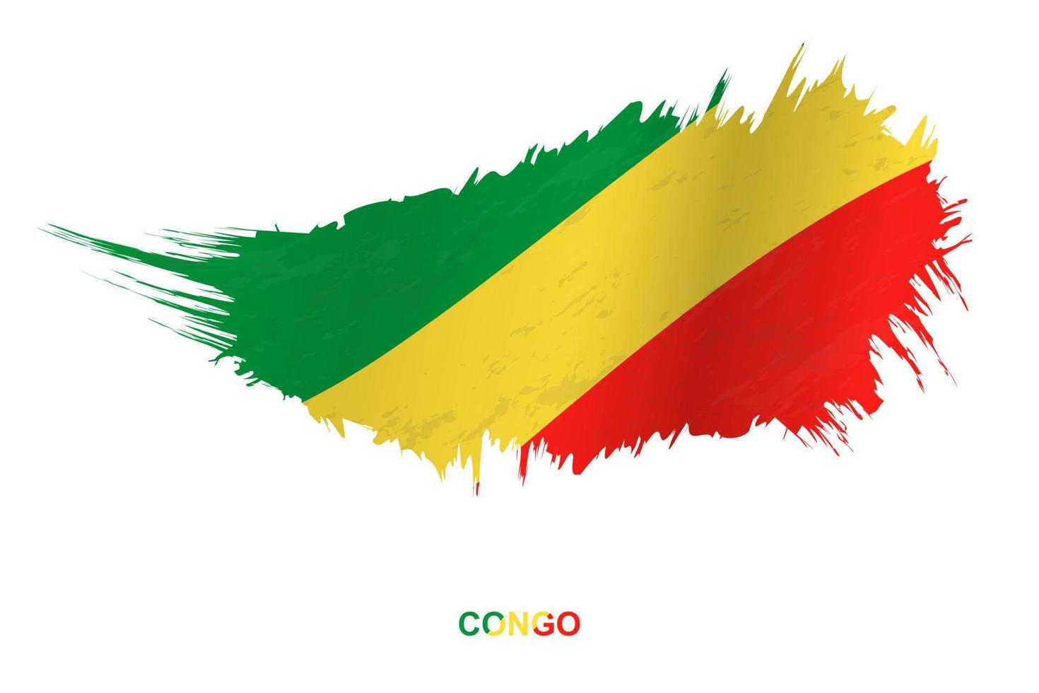 Flag of Congo in grunge style with waving effect. vector