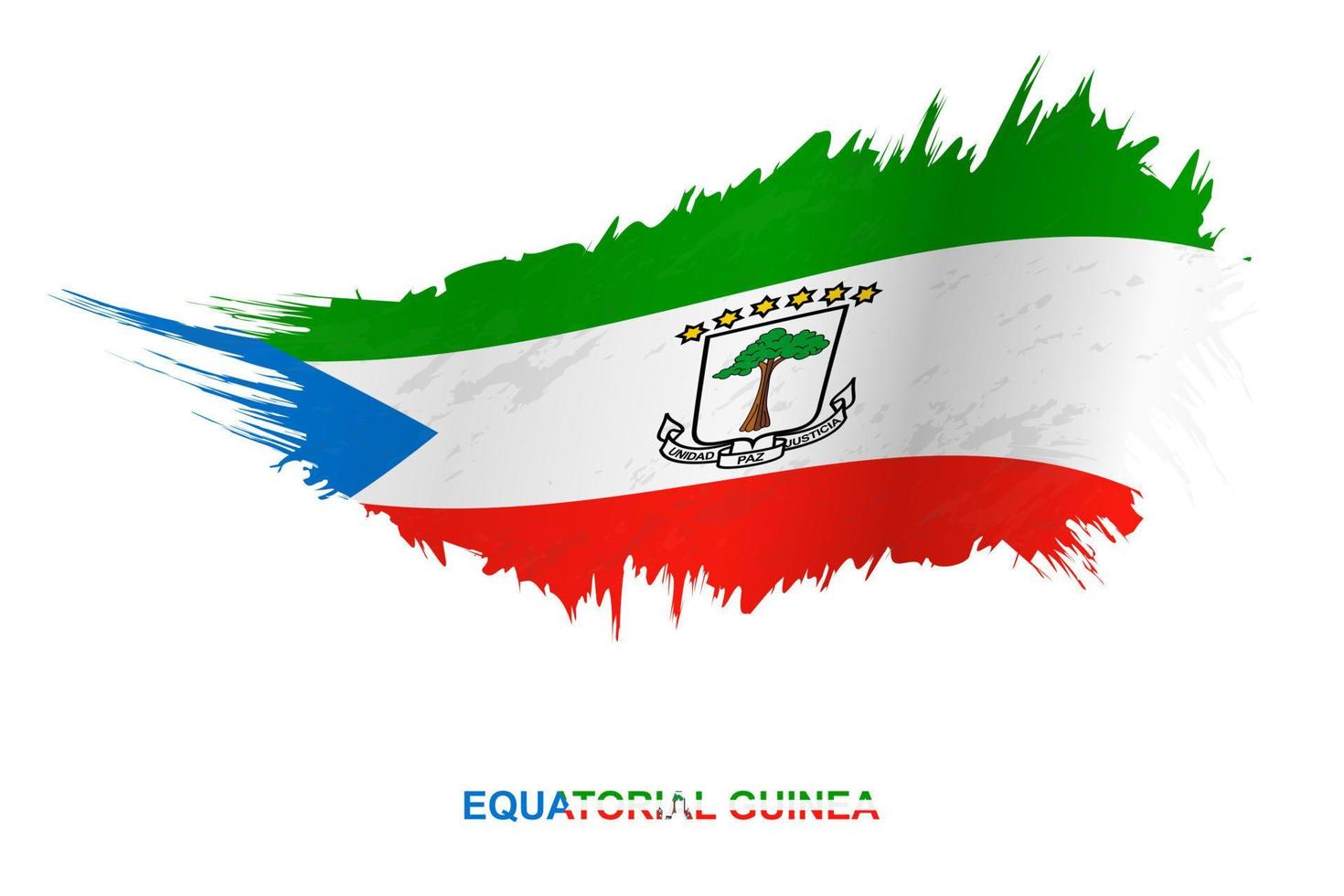 Flag of Equatorial Guinea in grunge style with waving effect. vector