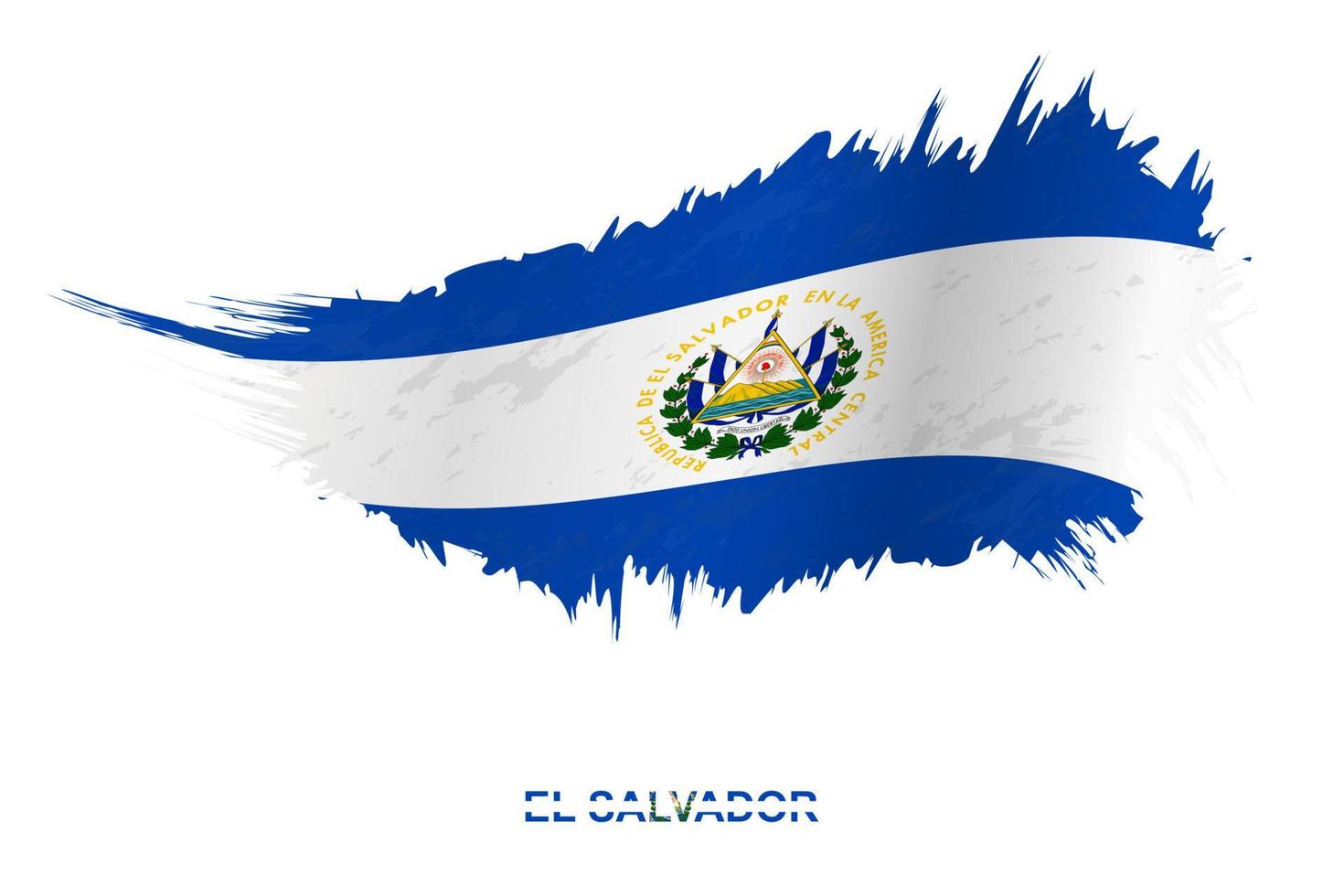 Flag of El Salvador in grunge style with waving effect. vector
