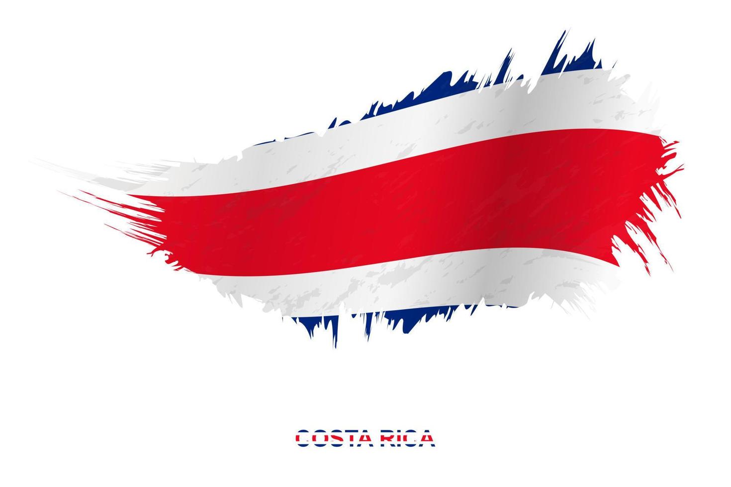 Flag of Costa Rica in grunge style with waving effect. vector