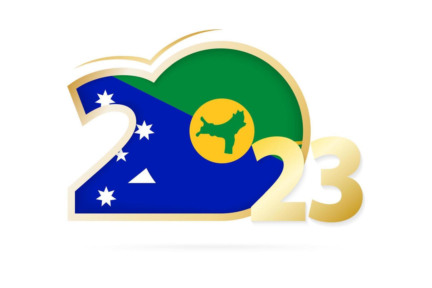 Year 2023 with Christmas Island Flag pattern. vector