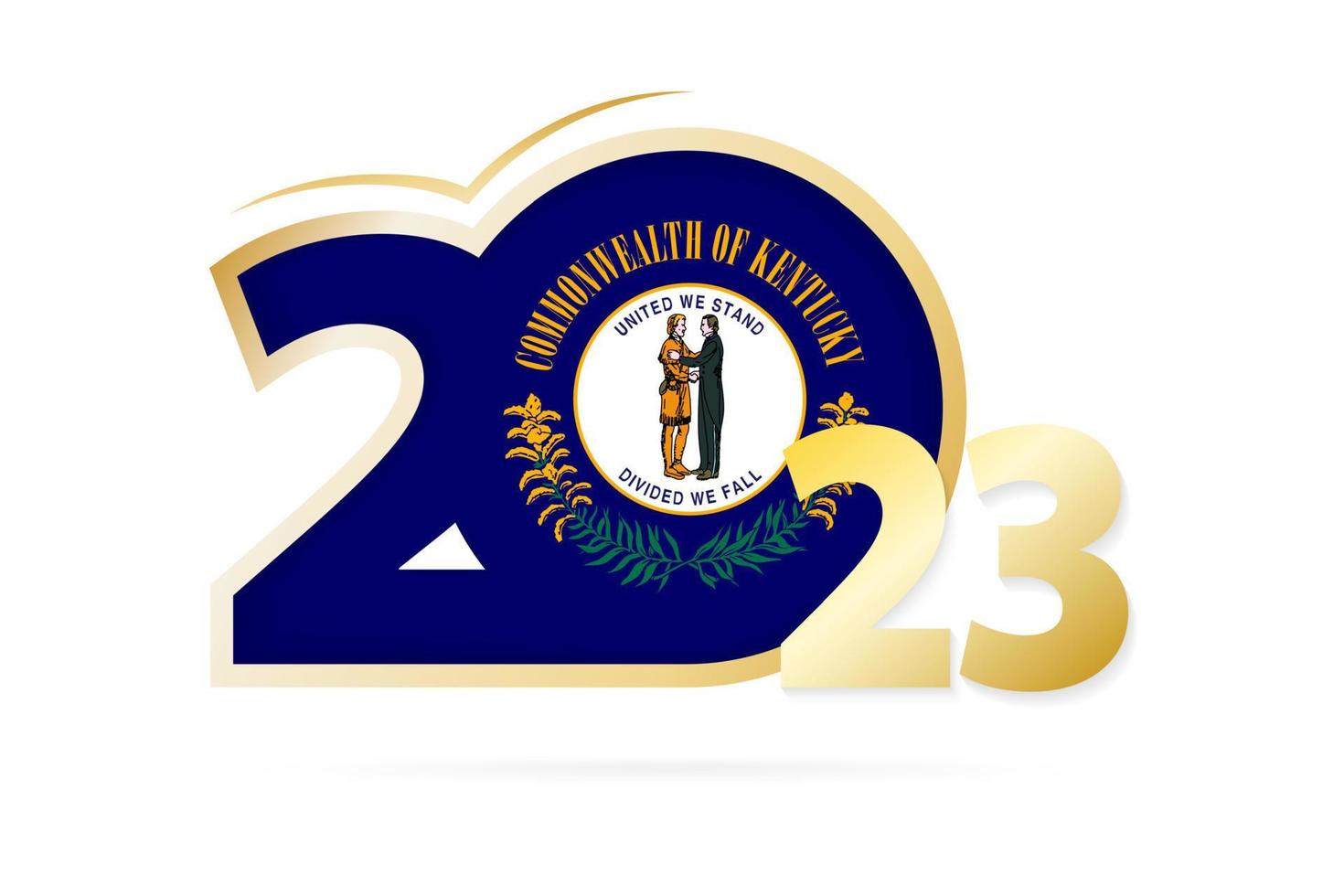 año 2023 con patrón de bandera de kentucky. vector