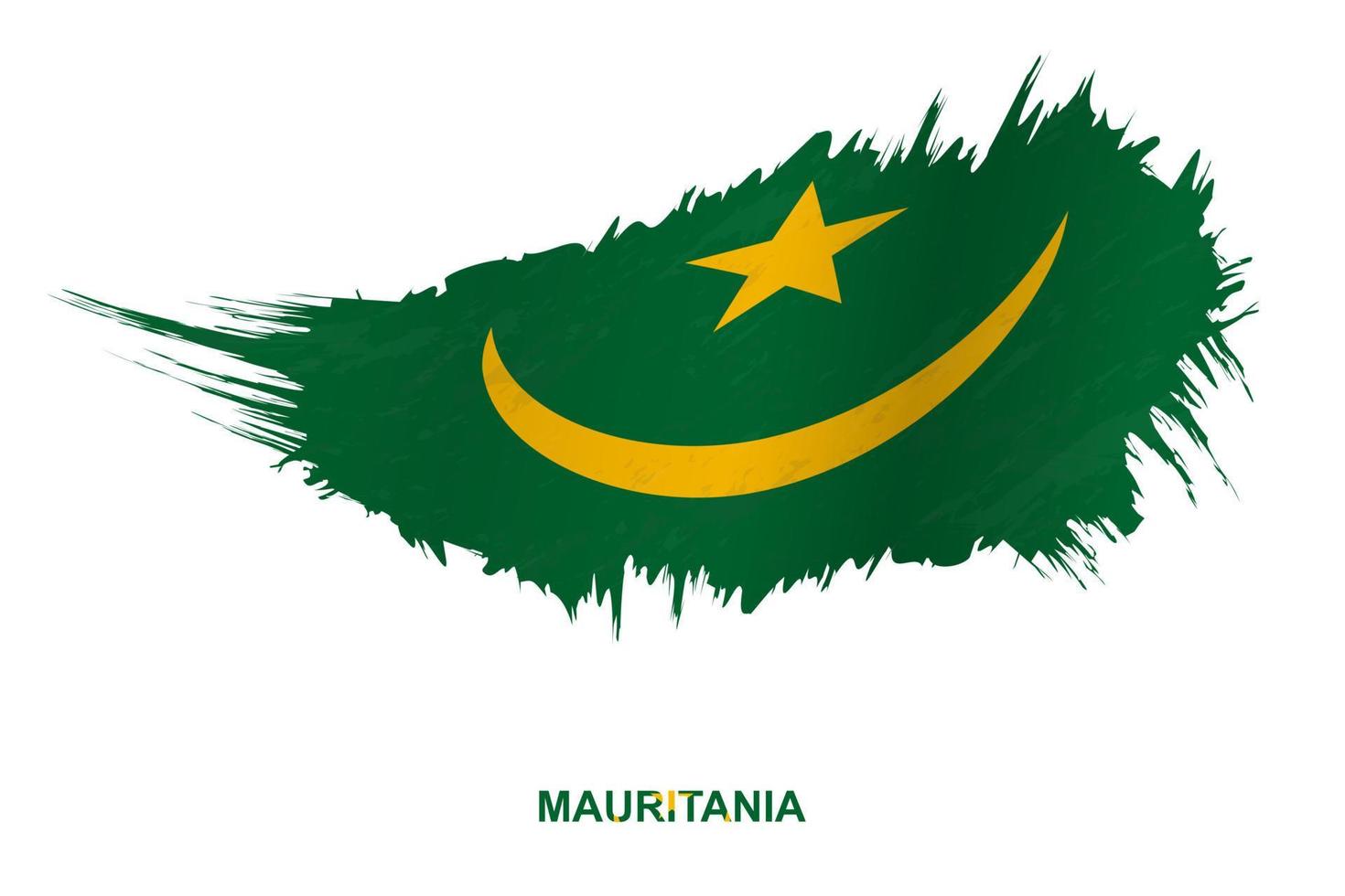 Flag of Mauritania in grunge style with waving effect. vector