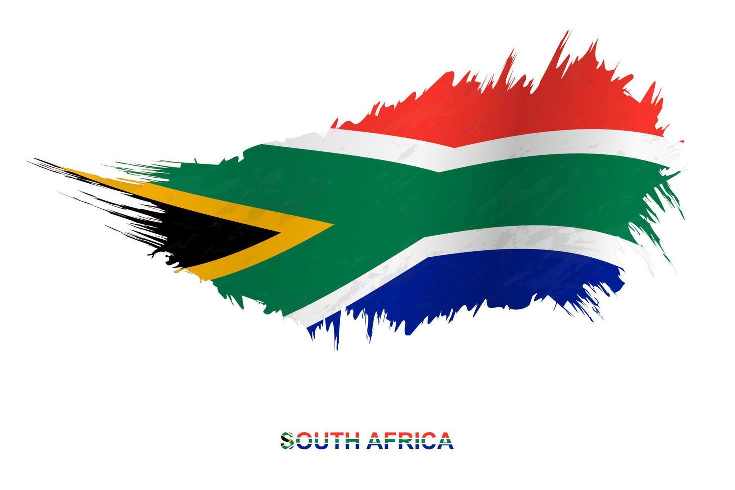 Flag of South Africa in grunge style with waving effect. vector