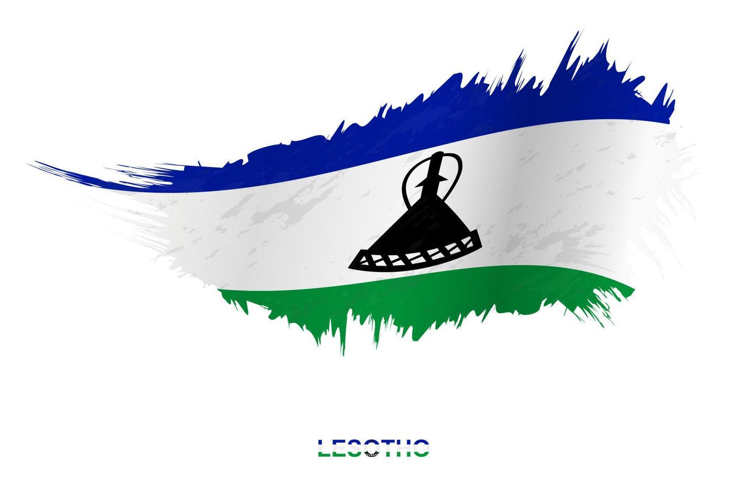 Flag of Lesotho in grunge style with waving effect. vector