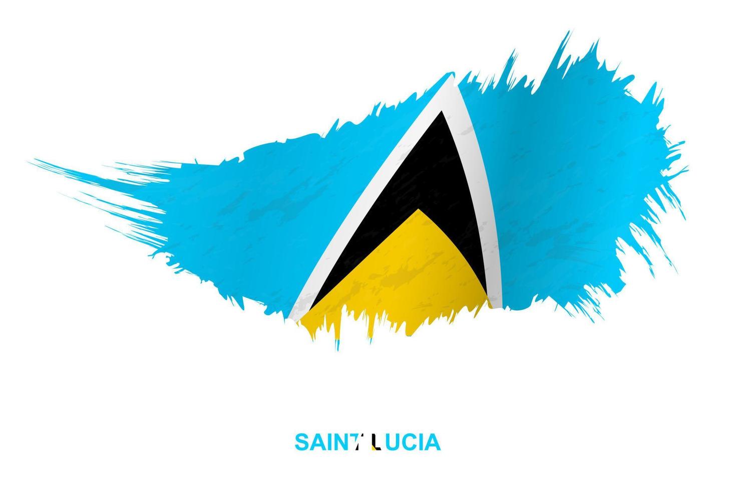 Flag of Saint Lucia in grunge style with waving effect. vector