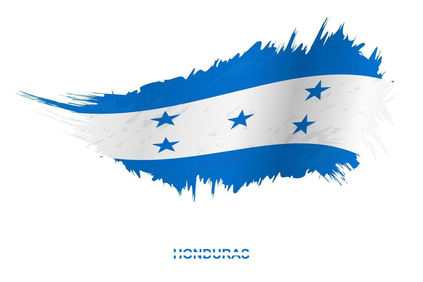 Flag of Honduras in grunge style with waving effect. vector