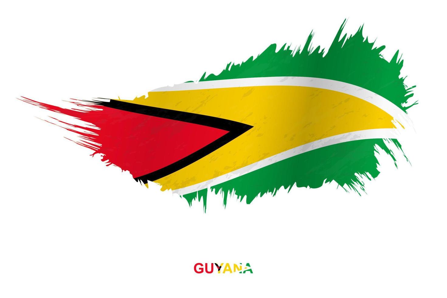 Flag of Guyana in grunge style with waving effect. vector