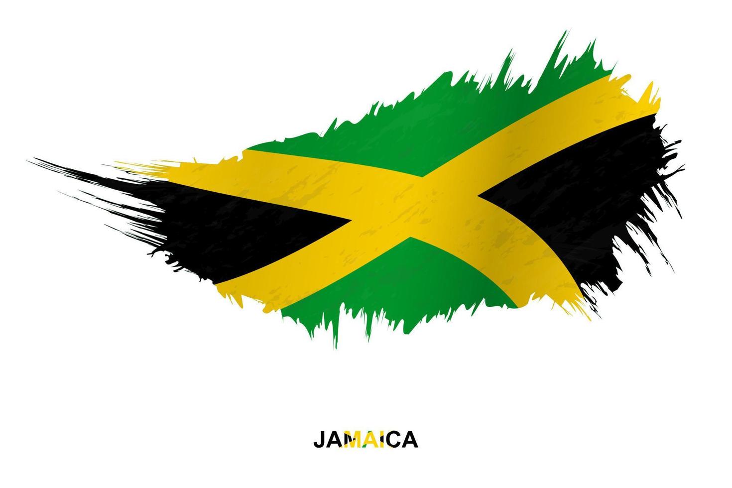 Flag of Jamaica in grunge style with waving effect. vector