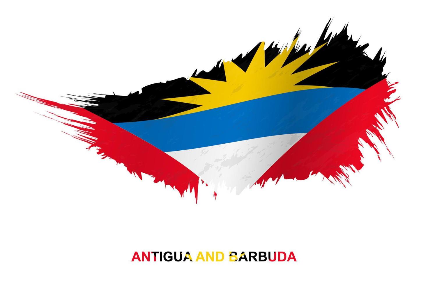 Flag of Antigua and Barbuda in grunge style with waving effect. vector