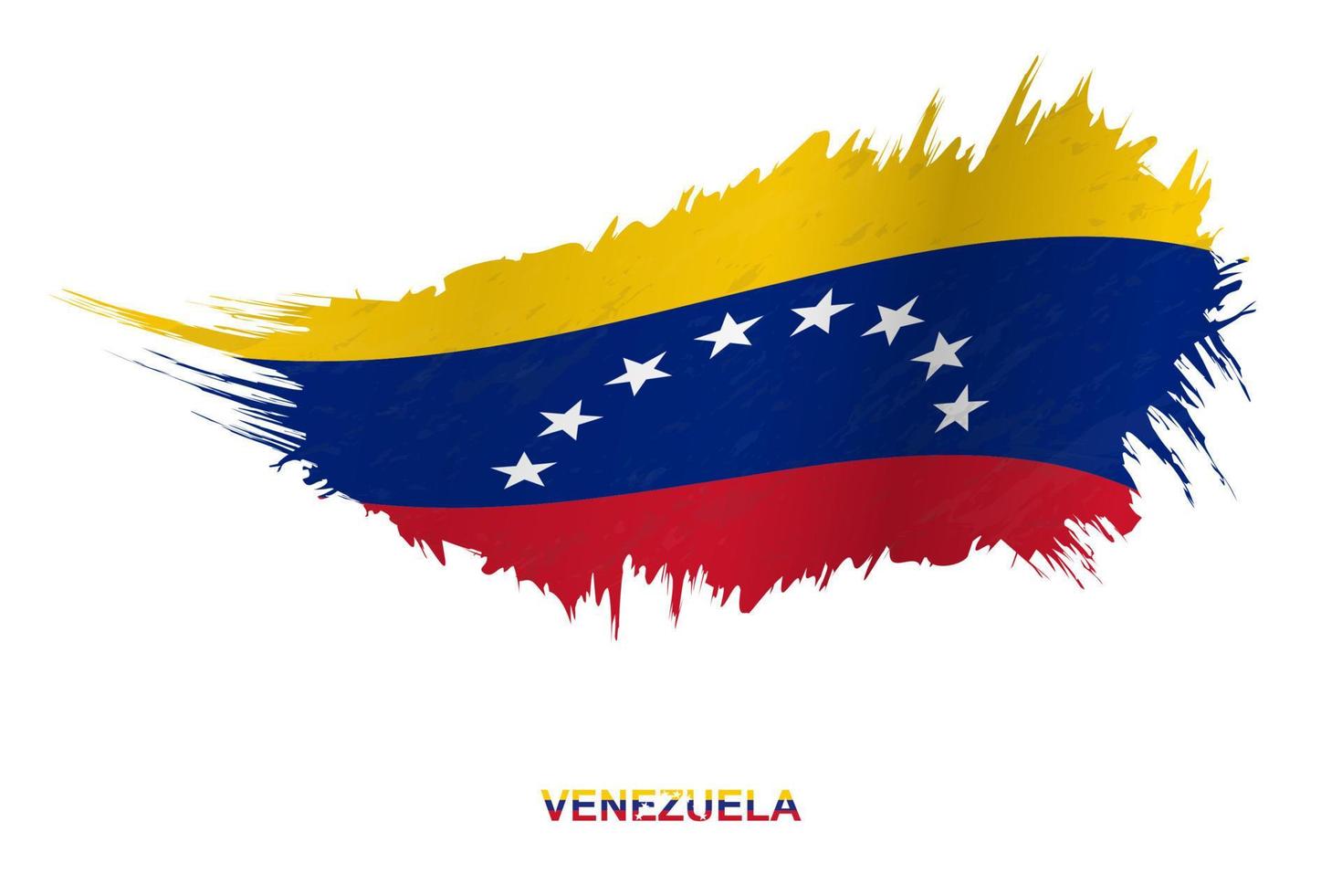 Flag of Venezuela in grunge style with waving effect. vector