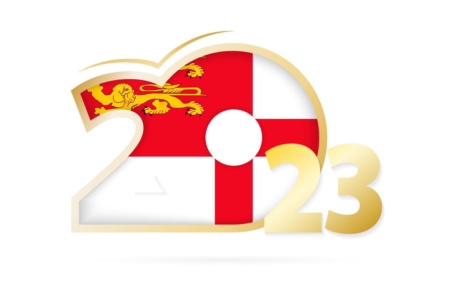 Year 2023 with Sark Flag pattern. vector