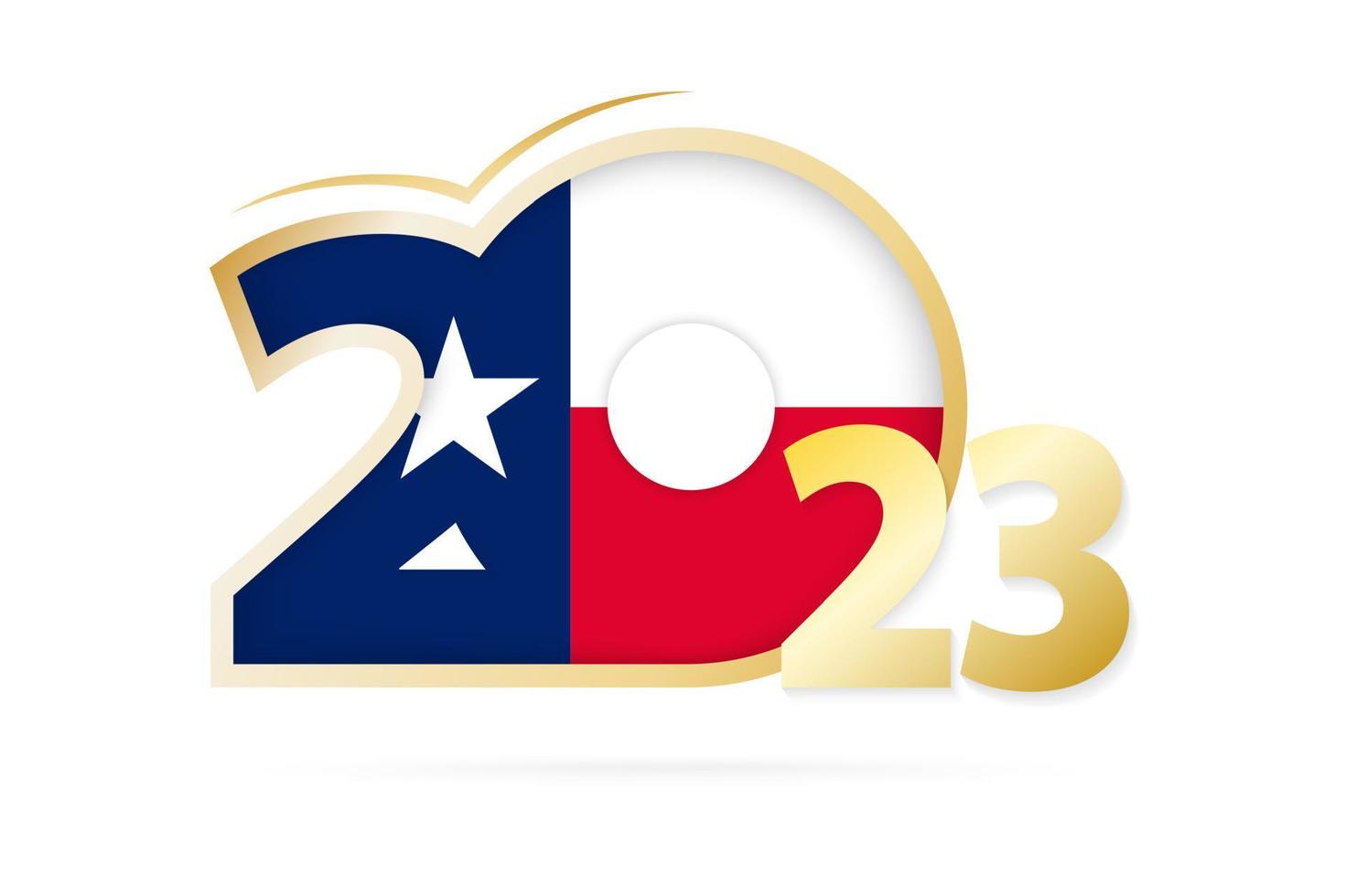 Year 2023 with Texas Flag pattern. vector