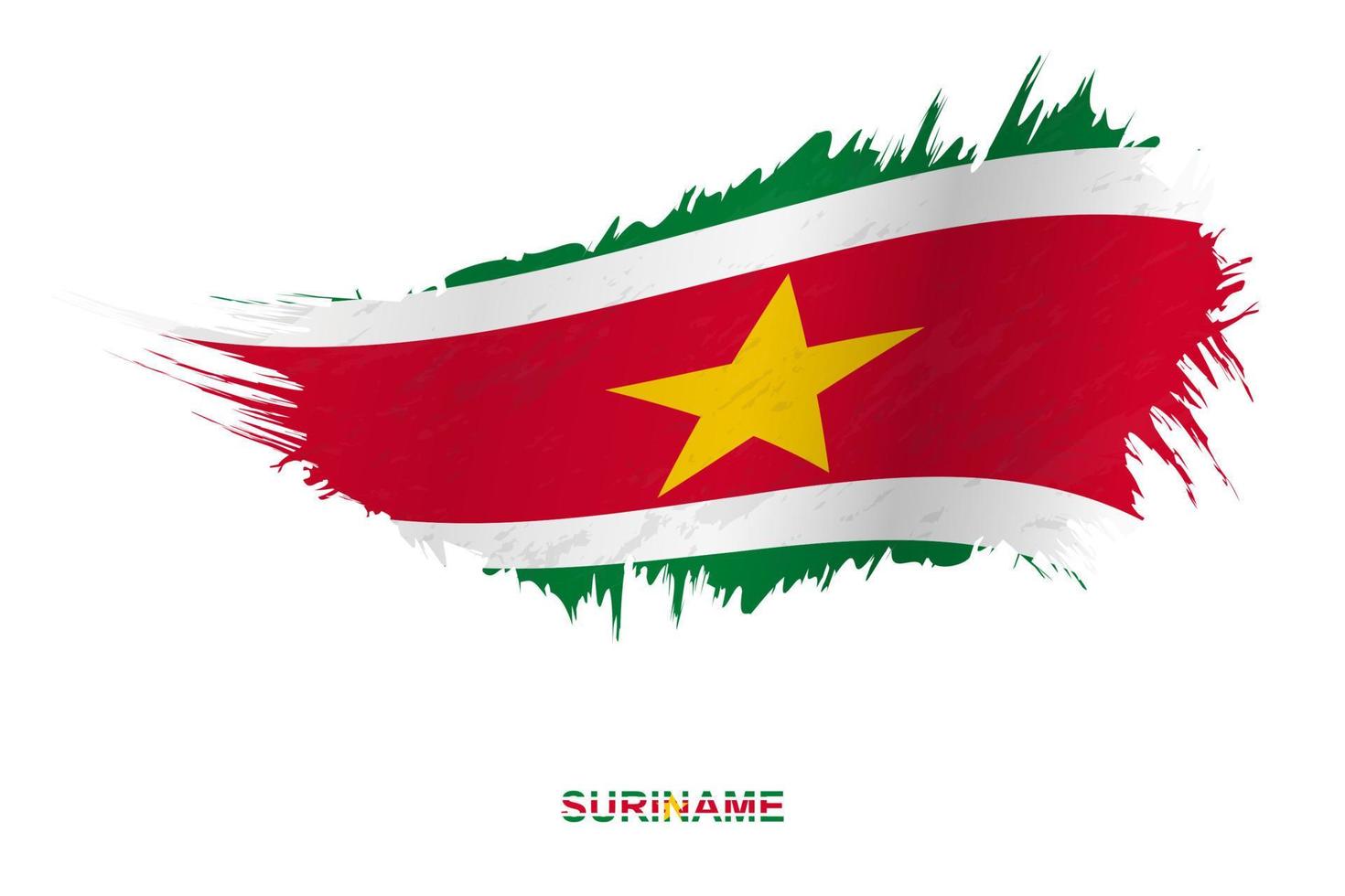 Flag of Suriname in grunge style with waving effect. vector