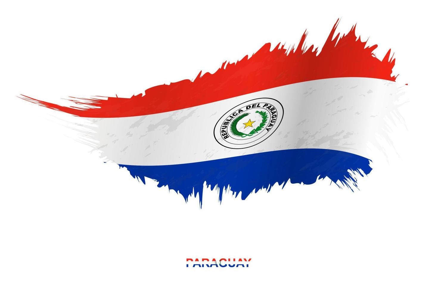 Flag of Paraguay in grunge style with waving effect. vector