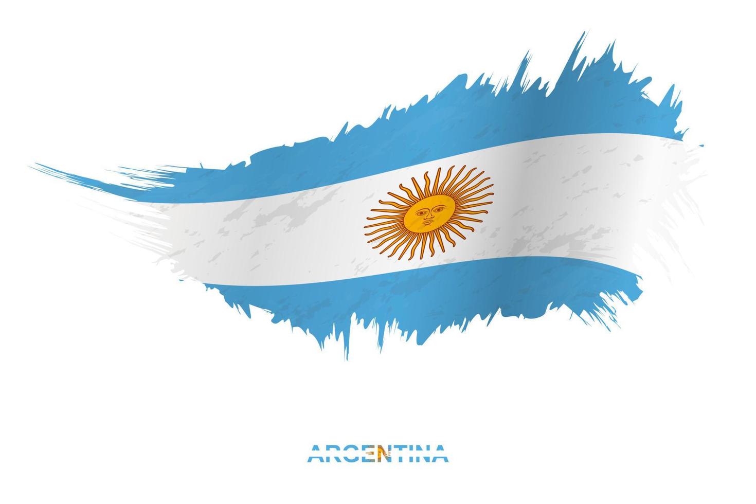 Flag of Argentina in grunge style with waving effect. vector