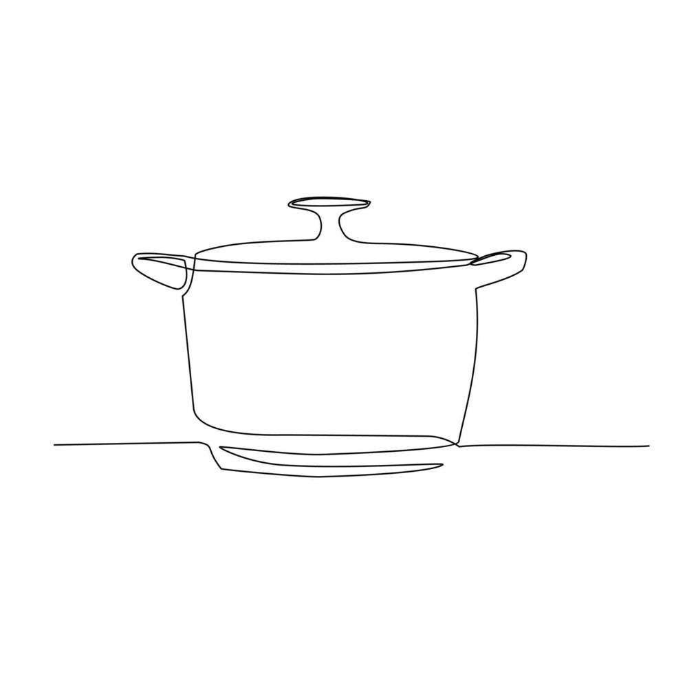 Pan vector illustration drawn in line art style