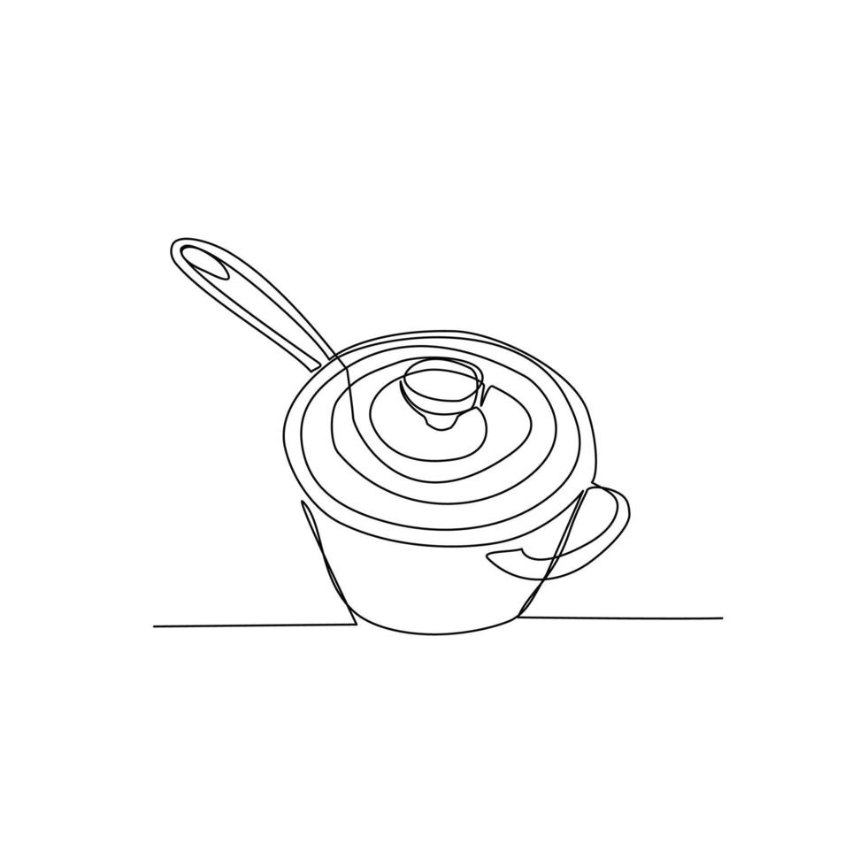 Pan vector illustration drawn in line art style