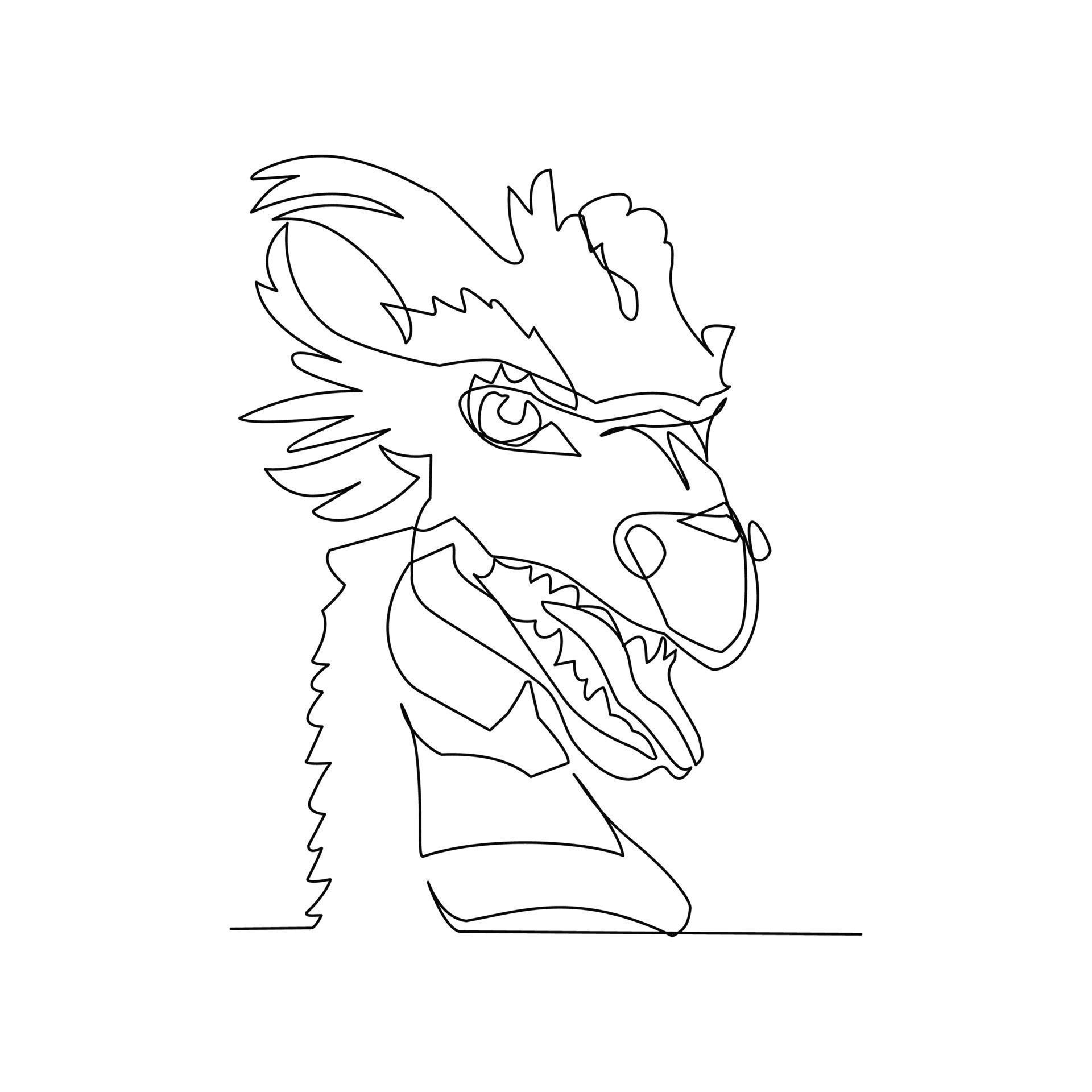 Dragon vector illustration drawn in line art style 13359187 Vector Art