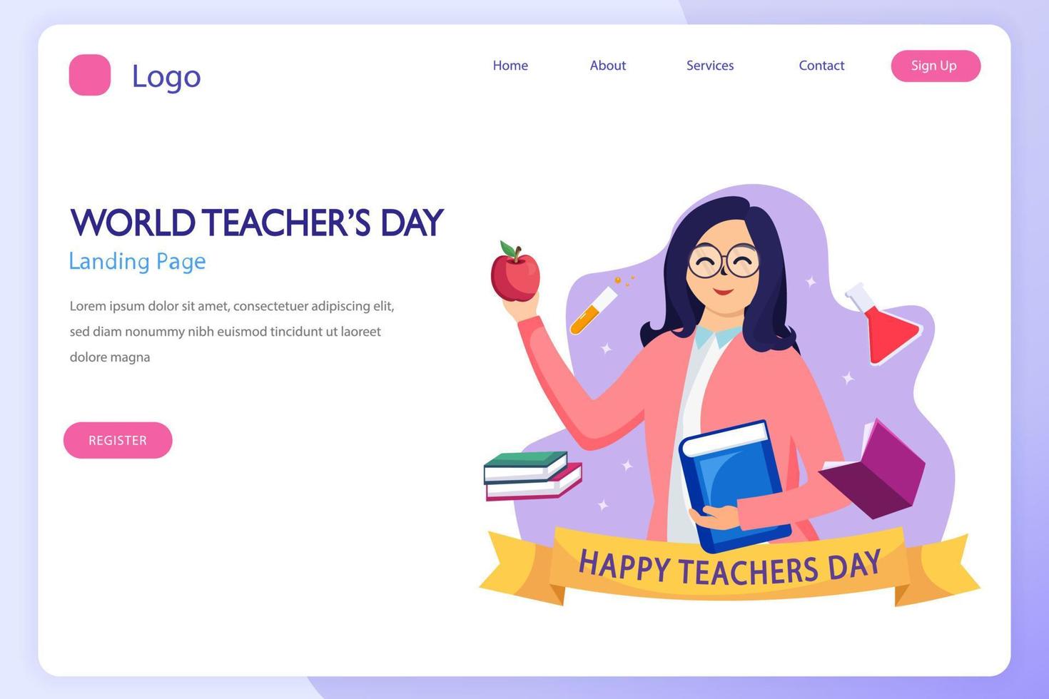 world teachers day icon set. Flat vector template Style Suitable for Web Landing Page.
