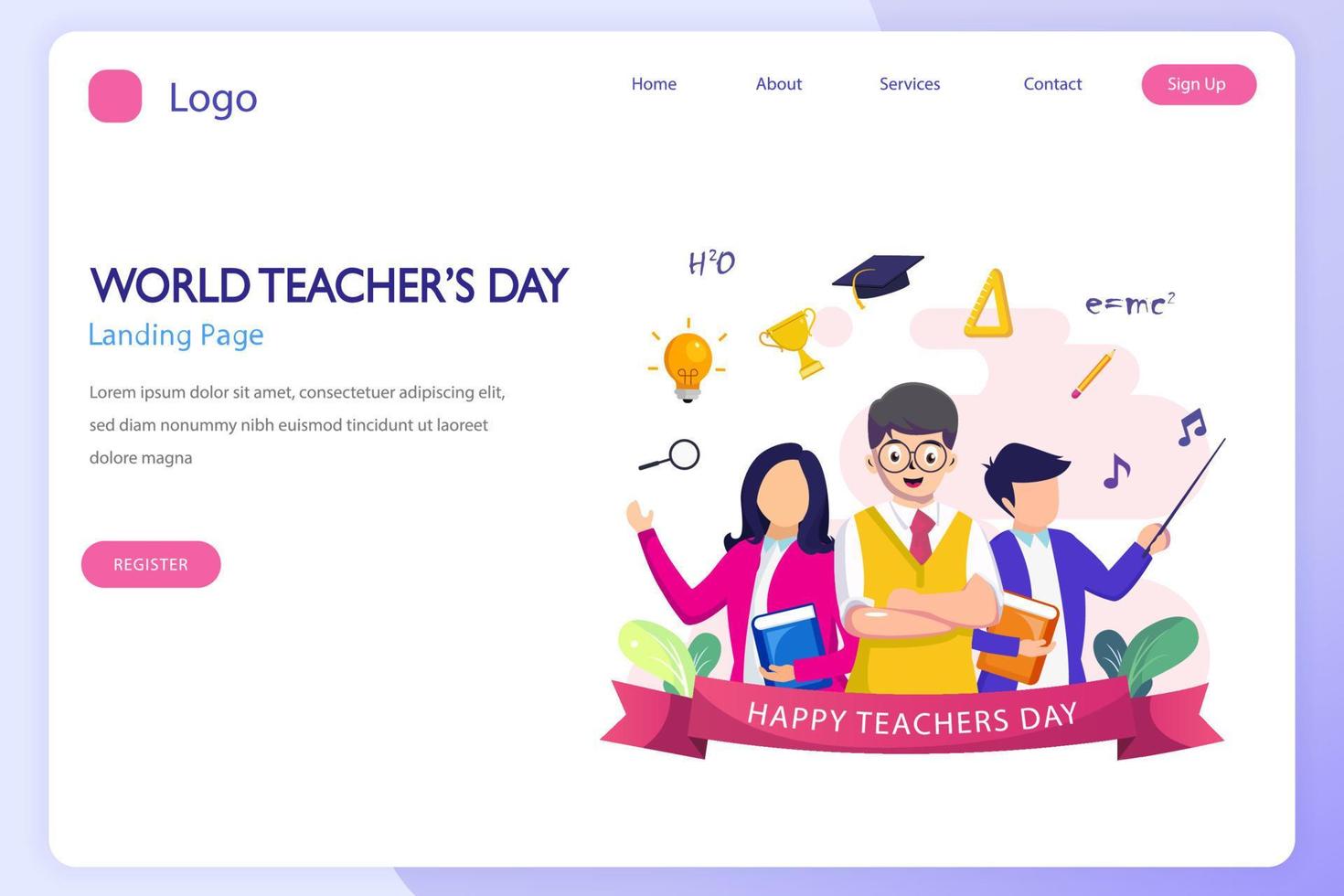 world teachers day icon set. Flat vector template Style Suitable for Web Landing Page.