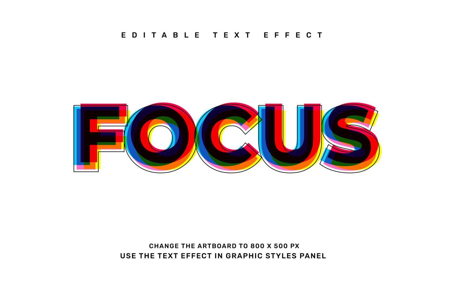 Focus text effect vector