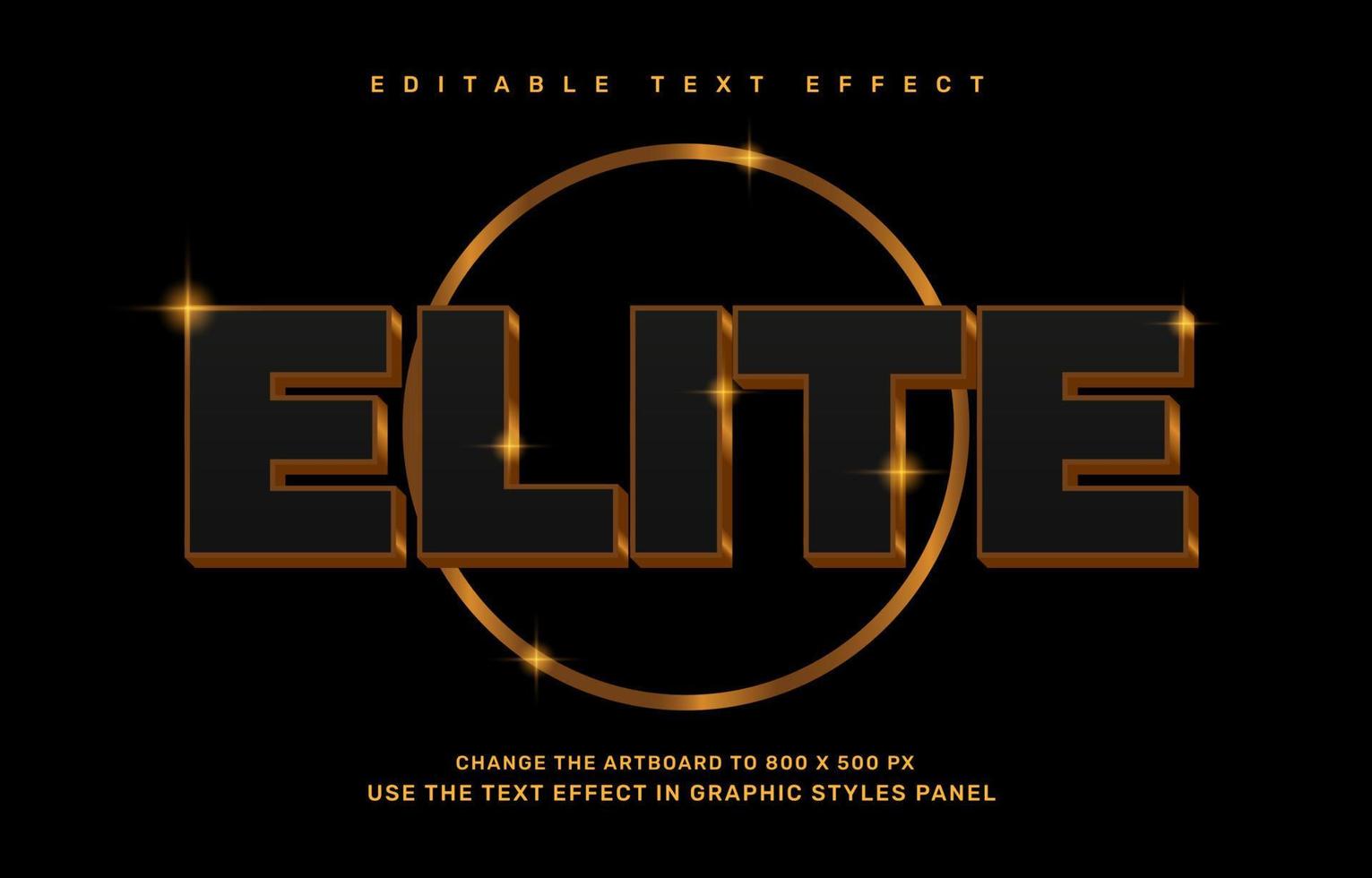 Gold elite text effect vector