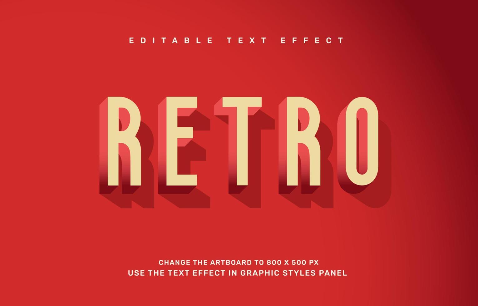 efecto de texto retro vector