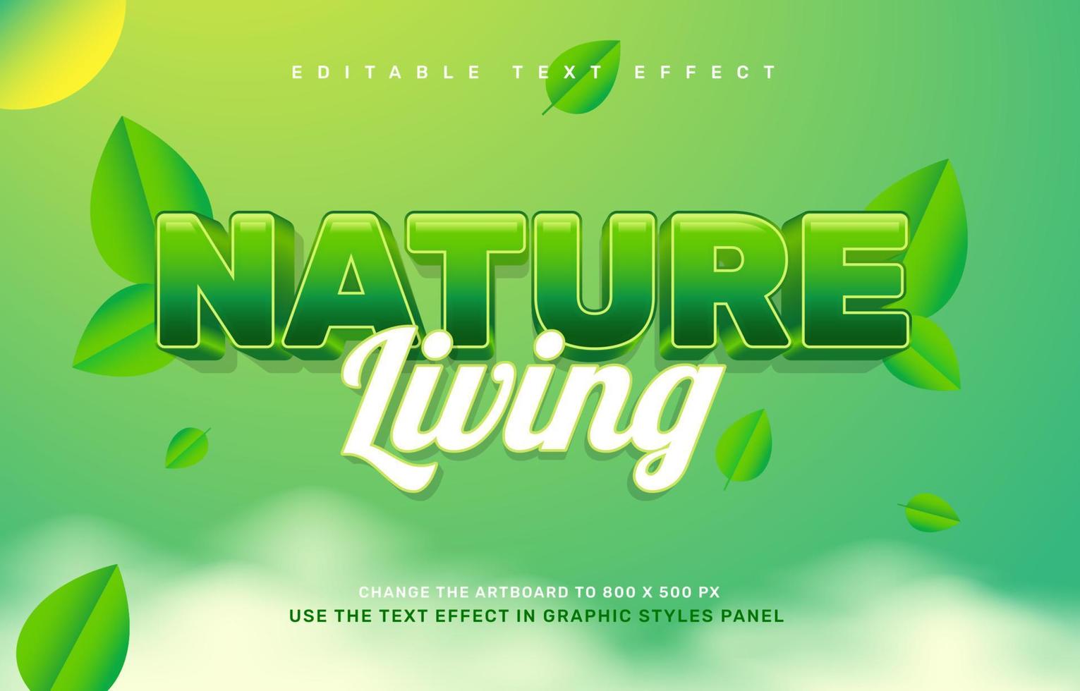 Nature text effect vector