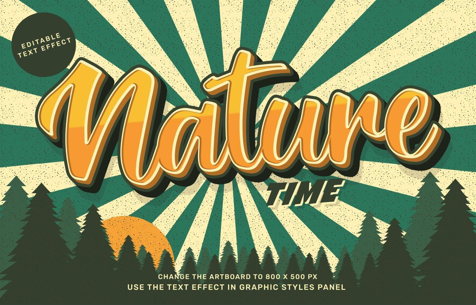 Vintage nature text effect vector