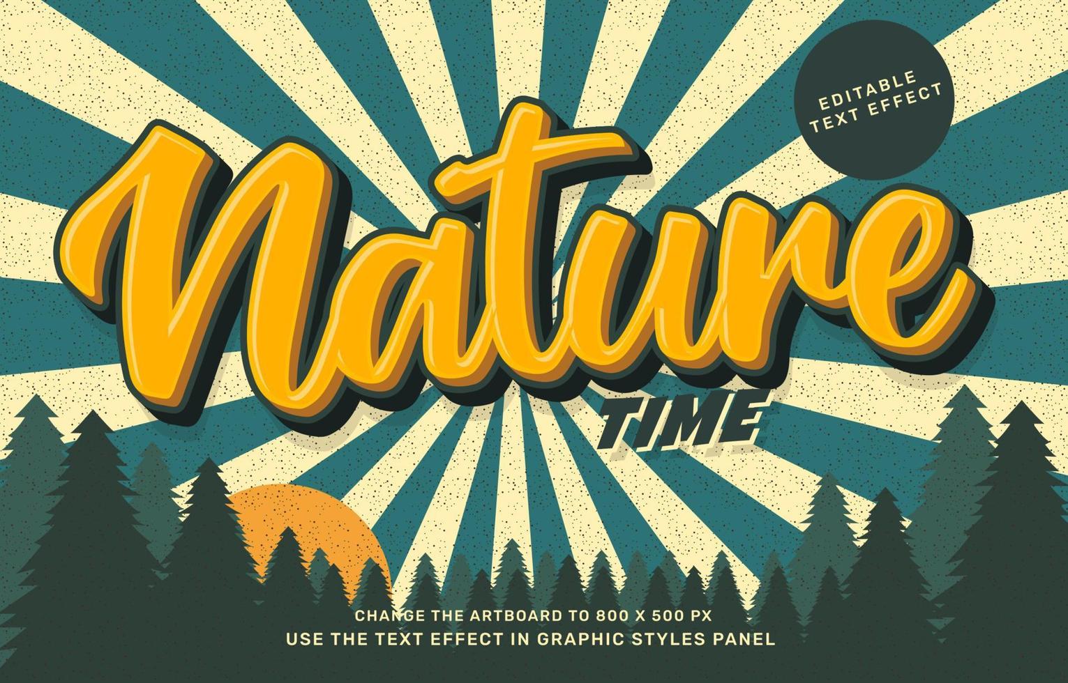 Vintage nature text effect vector