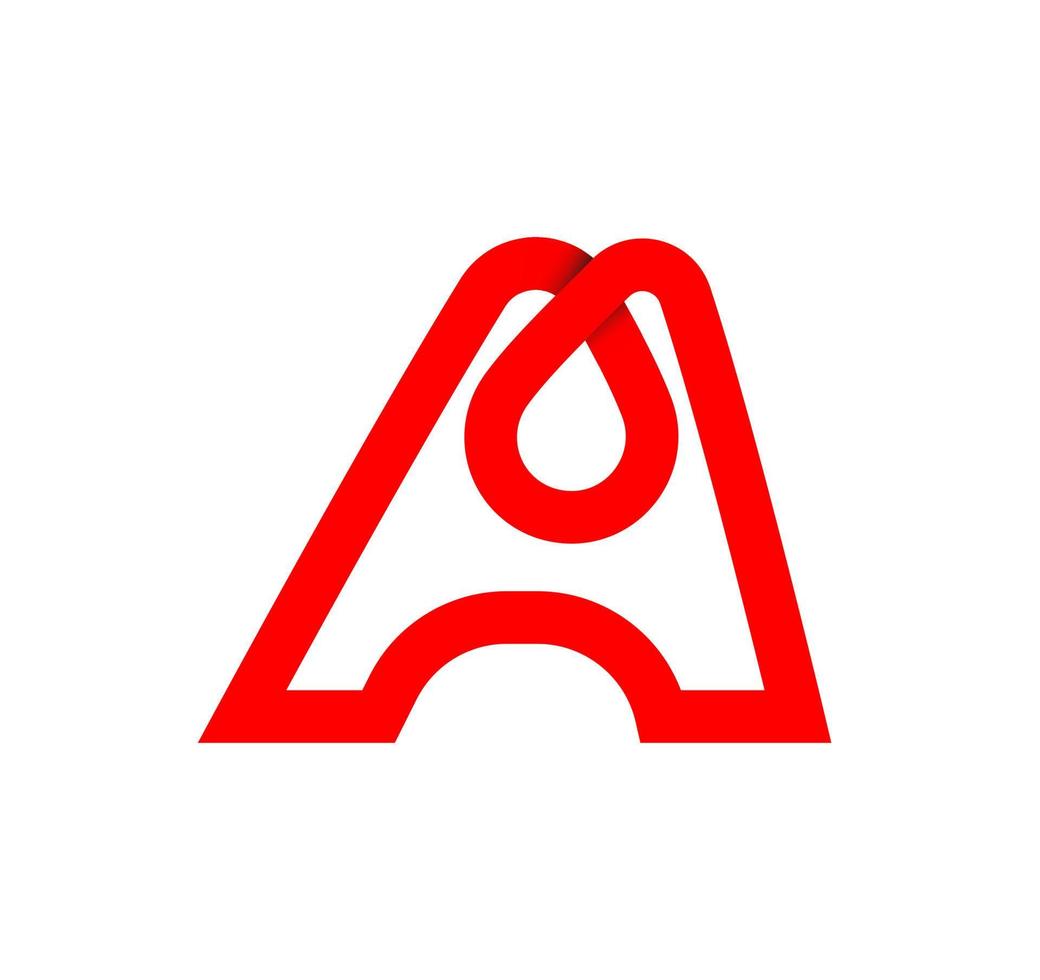 Letter A infinity sign. Cyclic red letter A. Modern natural endless loop. Futuristic logo corporate design. vector