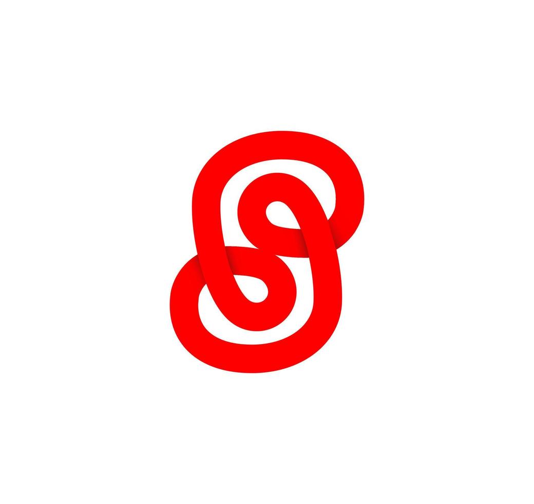 signo de infinito número ocho. cíclico 8 letra roja. bucle sin fin natural moderno. diseño corporativo de logo futurista. vector