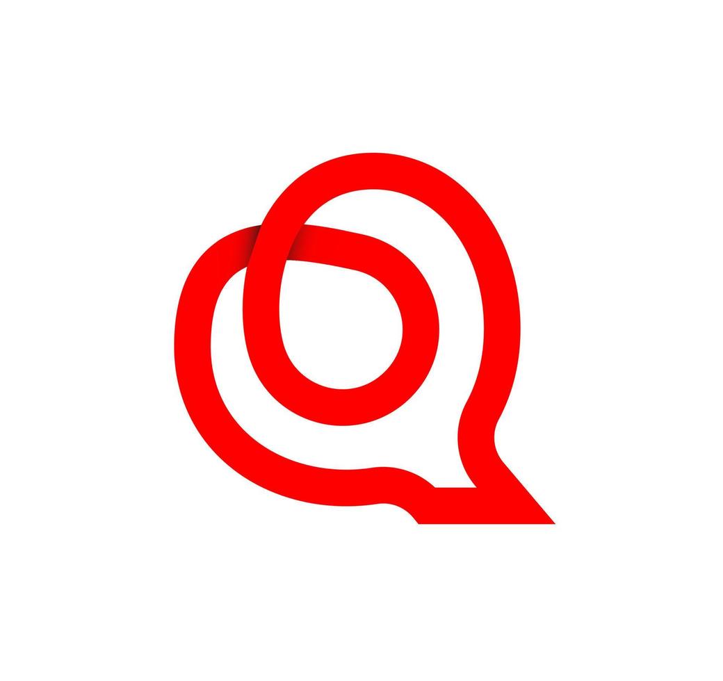 letra q signo infinito. letra roja cíclica q. bucle sin fin natural moderno. diseño corporativo de logo futurista. vector