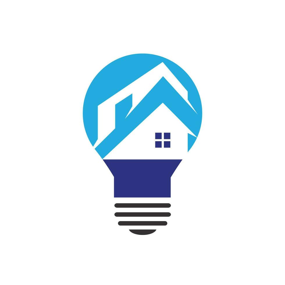 Smart house logo design. Light bulb with house logo. Concept for smart intellectual house. vector
