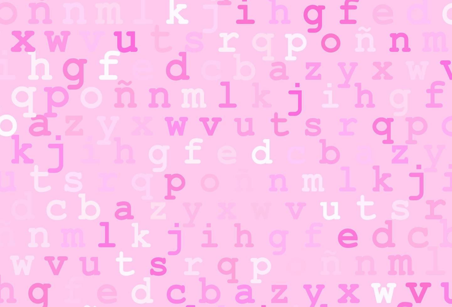Fondo de vector rosa claro con signos del alfabeto.