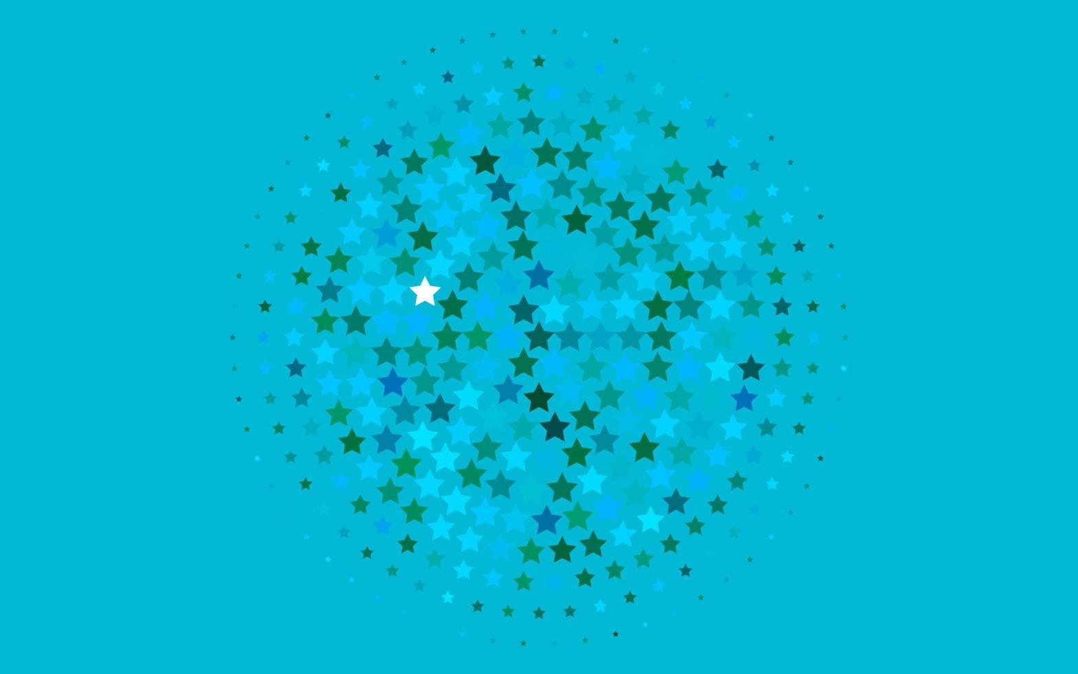 plantilla de vector azul claro, verde con estrellas del cielo.