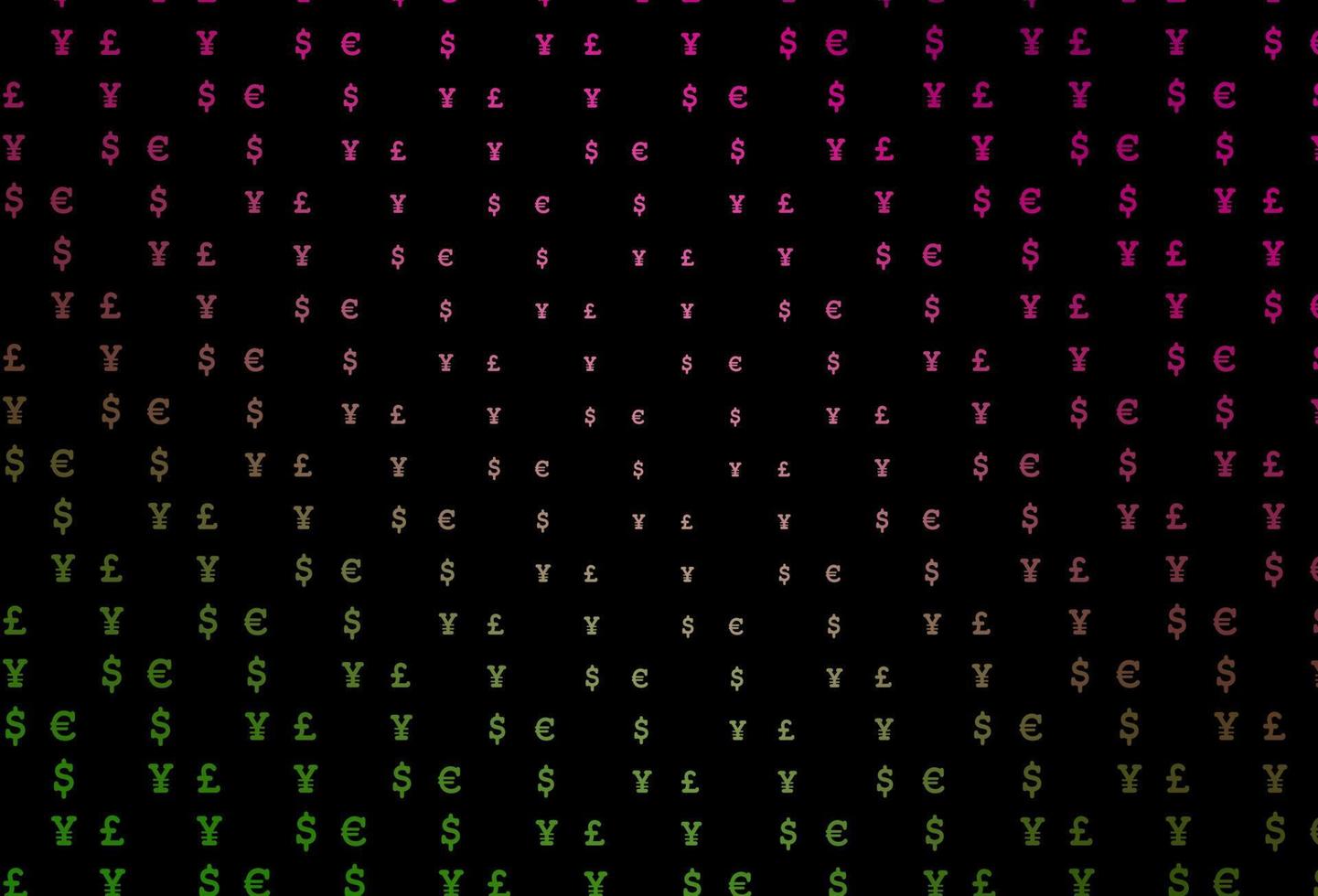 Dark pink, green vector texture with financial symbols.