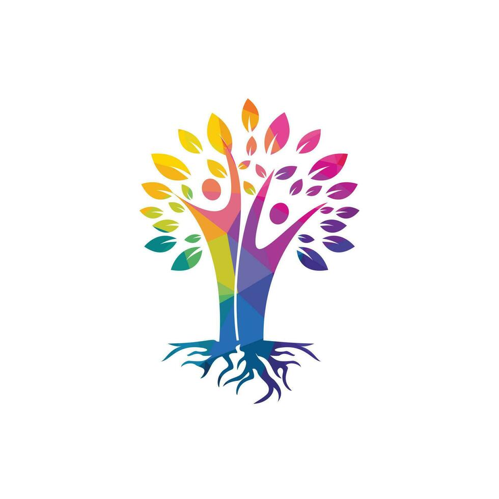Family Tree And Roots Logo Design. Family Tree Symbol Icon Logo Design vector